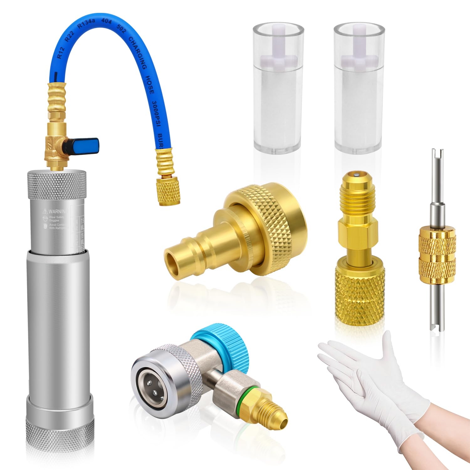 Boltigen AC Oil Dye Injector Kit front view showing compact, user-friendly design.