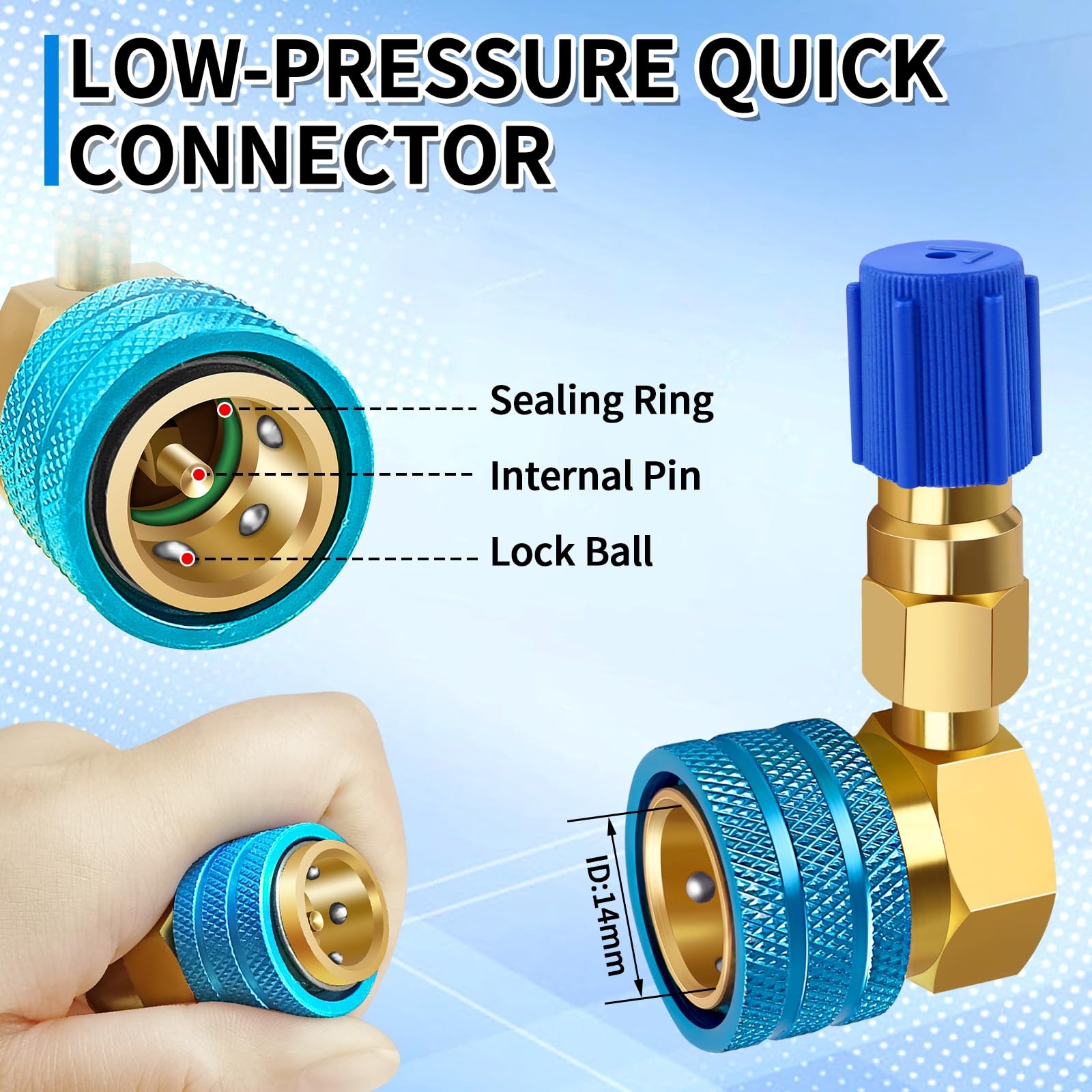 Boltigen double-seal O-ring and valve core illustration showing leak resistance