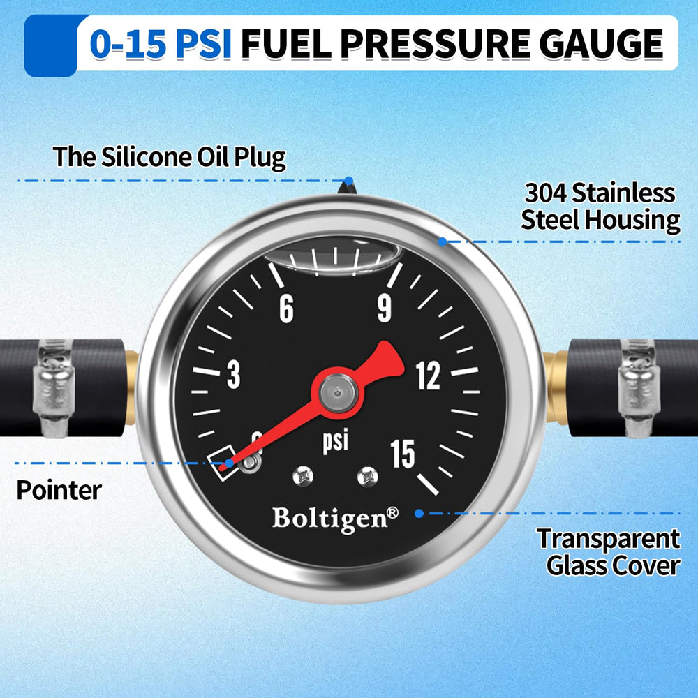Boltigen inline 3/8-inch fuel line barb adapter simplifies connections.