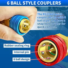 Boltigen r1234yf to r134a high-side red quick coupler for efficient charging.