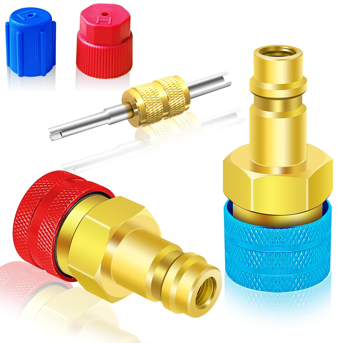 Boltigen r134a-to-r1234yf adapter kit for safe AC conversions.