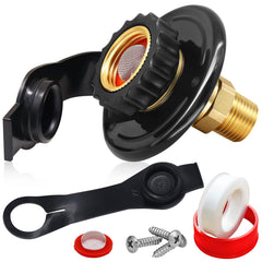 Boltigen RV city water inlet with check valve ready for secure water fill