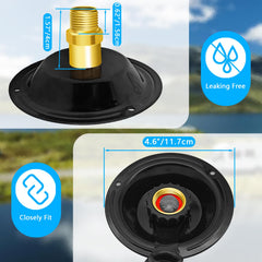 Boltigen check valve prevents backflow in the RV water inlet.
