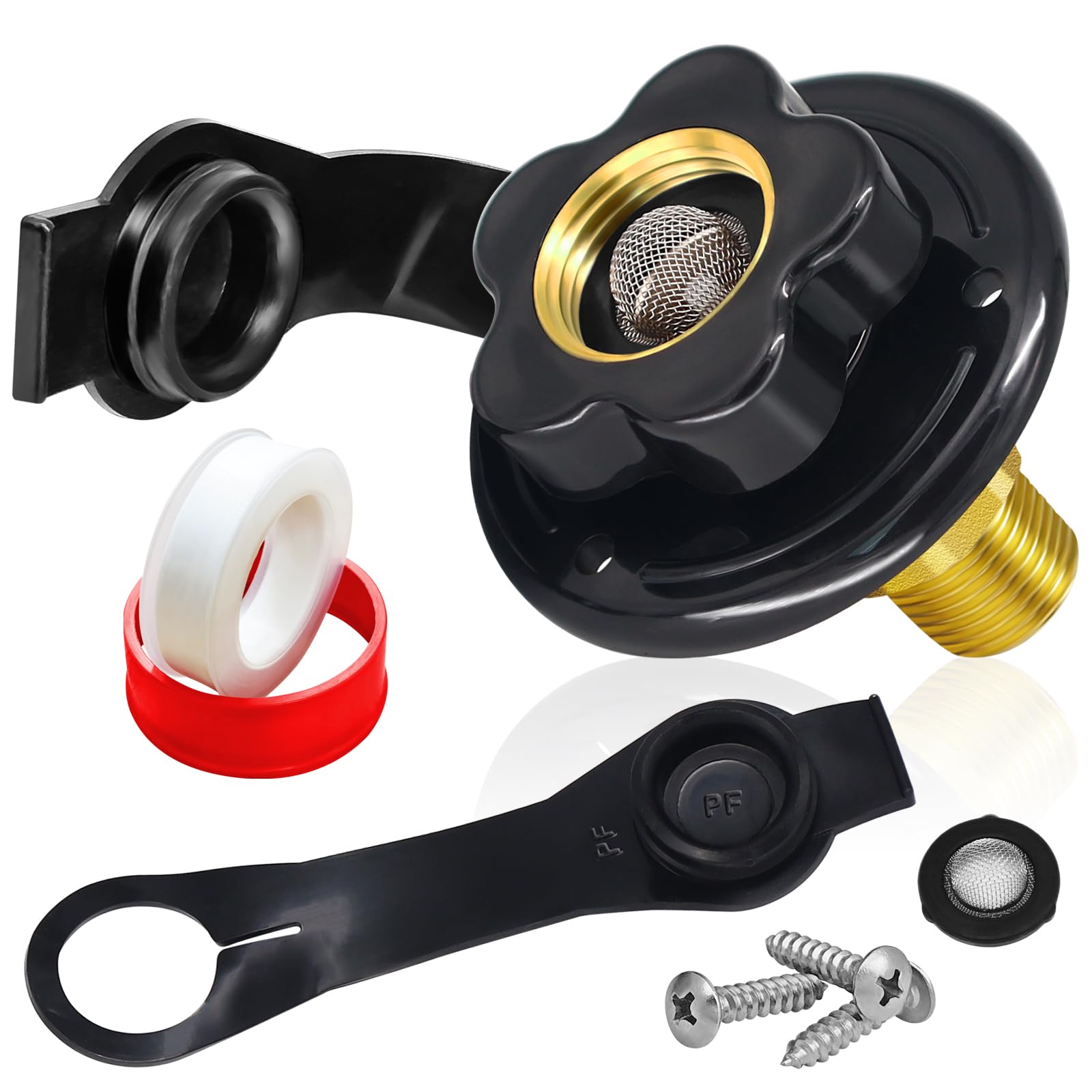 Boltigen RV freshwater inlet with check valve for secure city water connection.