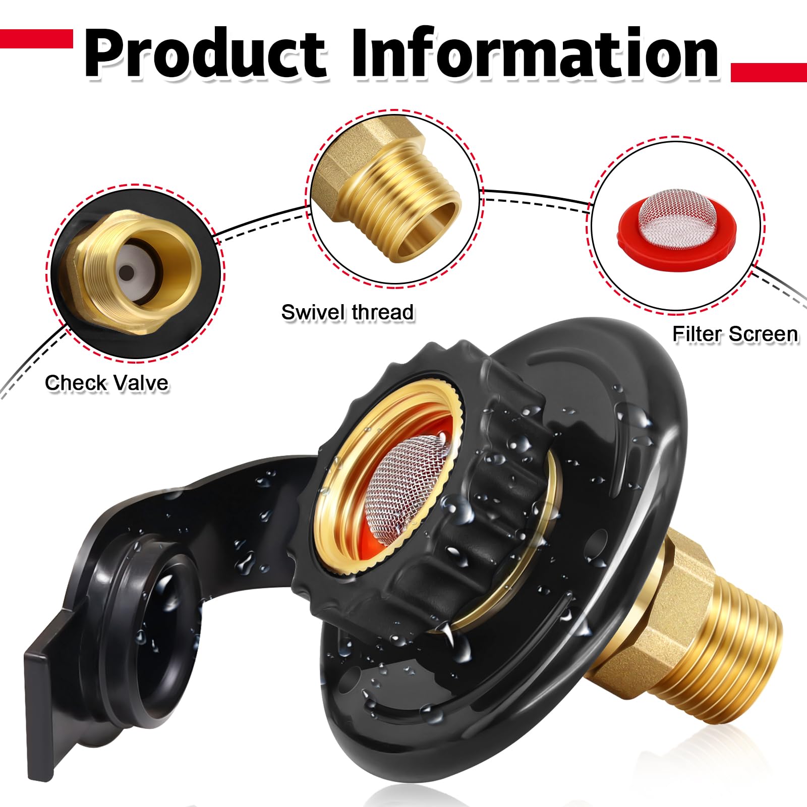 Boltigen RV fresh water inlet showing backflow prevention feature