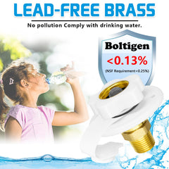 Boltigen white flange rv water inlet mounted securely for rugged outdoor use