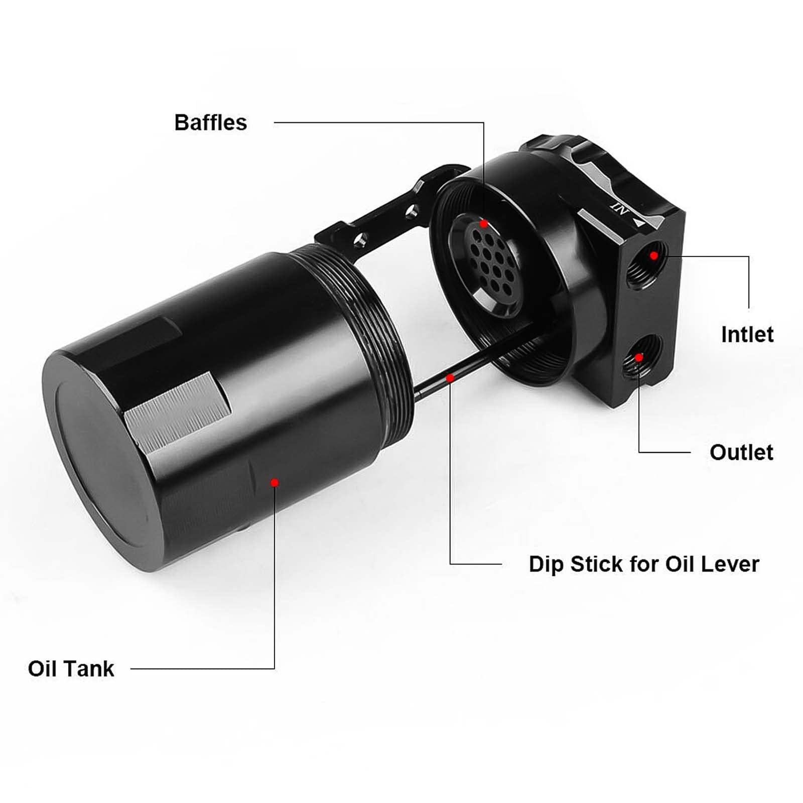 BOMLING aluminum oil catch can with anodized polished surface for durability