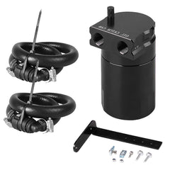 BOMLING 350ml aluminum oil catch can side view showing compact profile for engine bay fit
