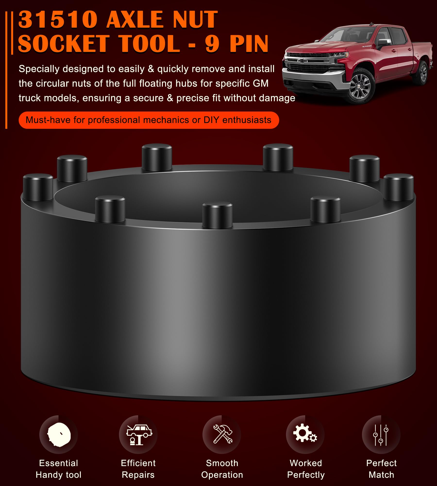GM Silverado hub nut service using Bonbo 31510 in action