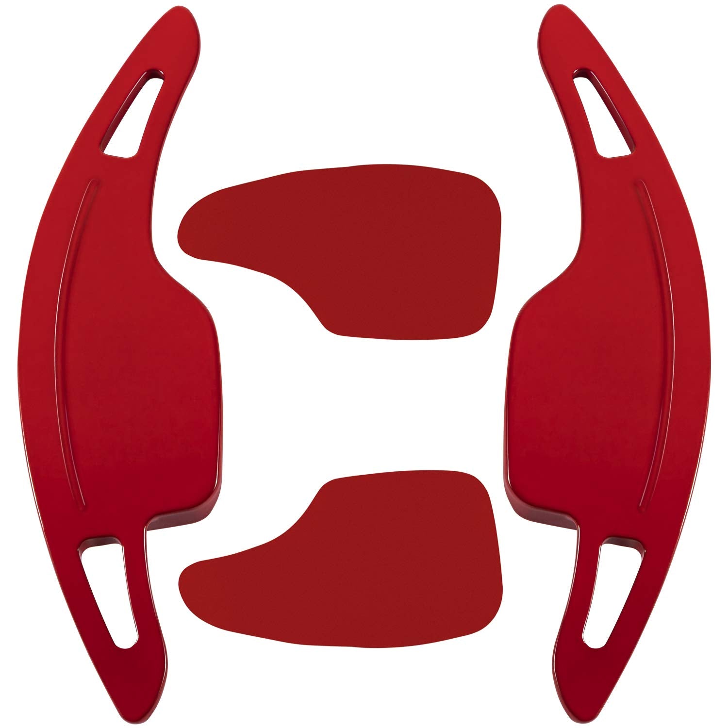 Bonbo red aluminum shift paddle on Camaro cockpit for upgraded feel.