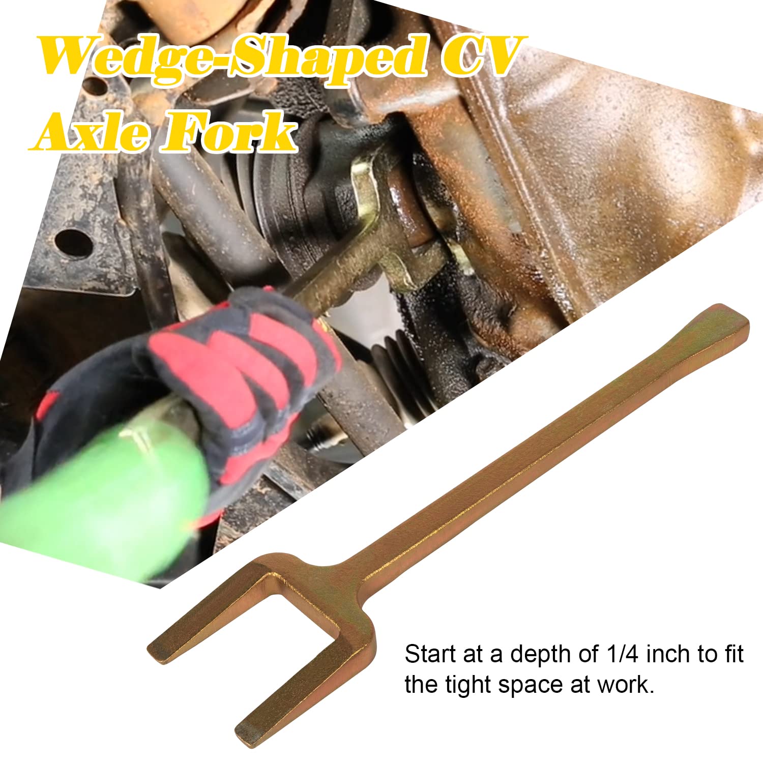 Bonbo CV axle popper fork demonstrates even pressure on half-shaft for safer release.