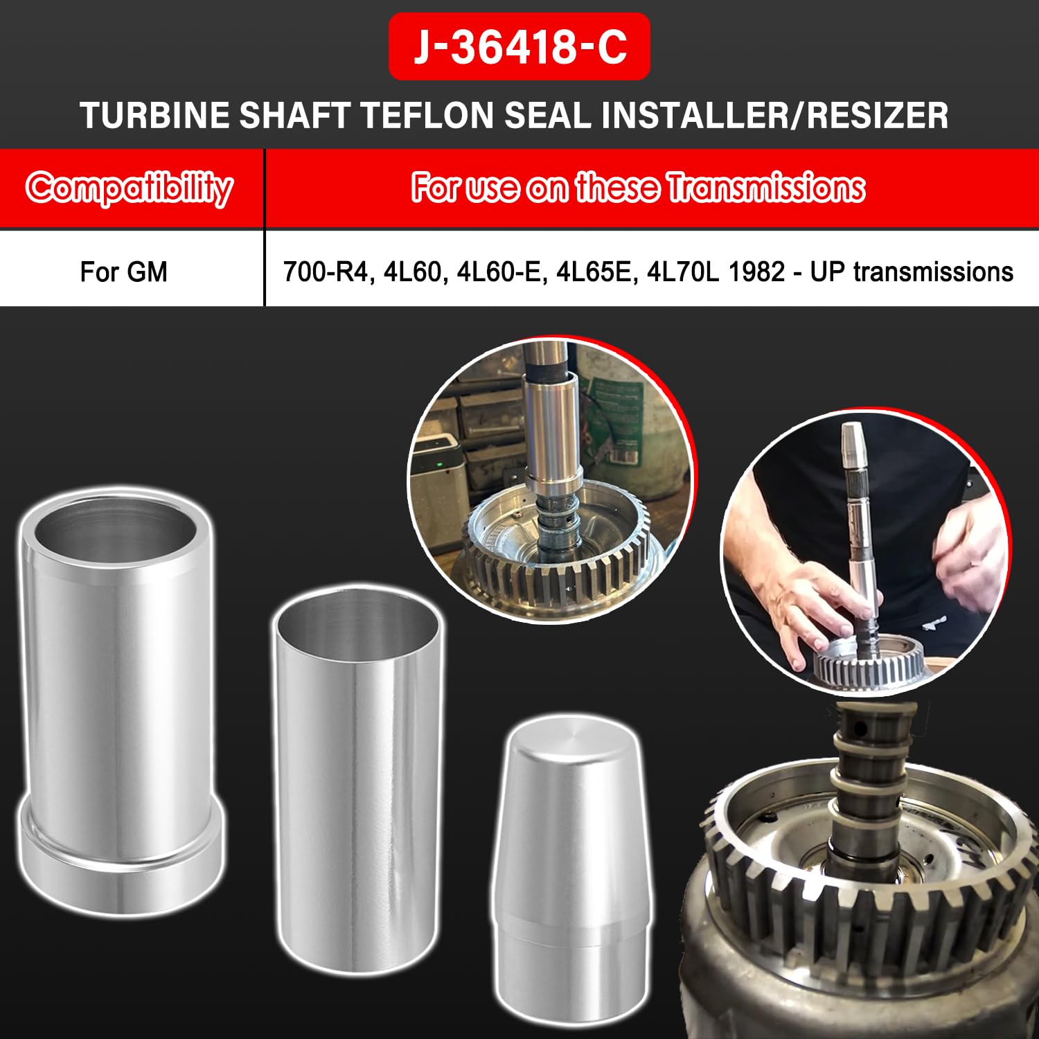Bonbo J-36418-C turbine shaft installer safeguards Teﬂon seals