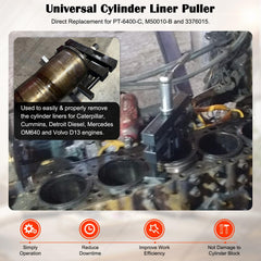 Bonbo liner puller showing compatibility with Mack Cummins CAT engines