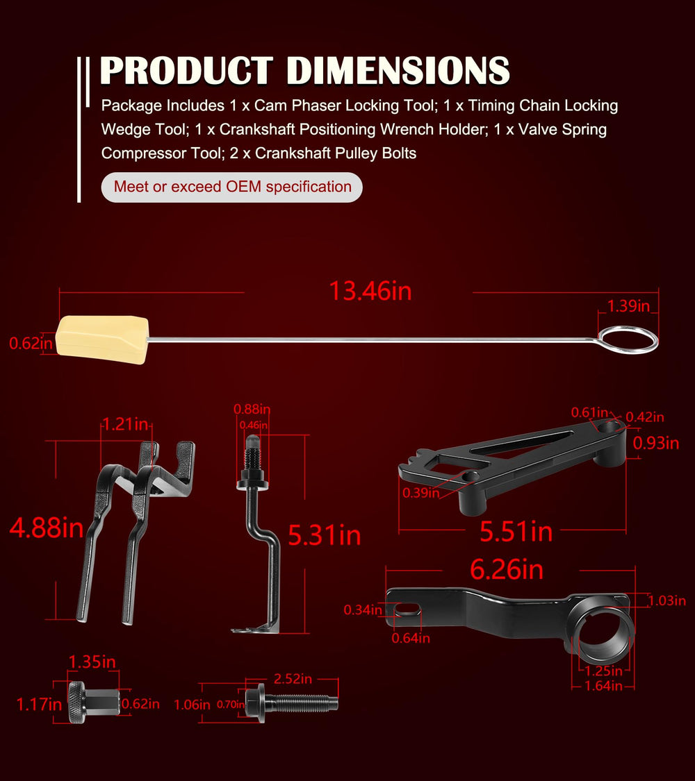 Bonbo timing chain locking wedge tool maintains tension without removing the timing cover.
