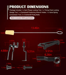 Bonbo timing chain locking wedge tool maintains tension without removing the timing cover.