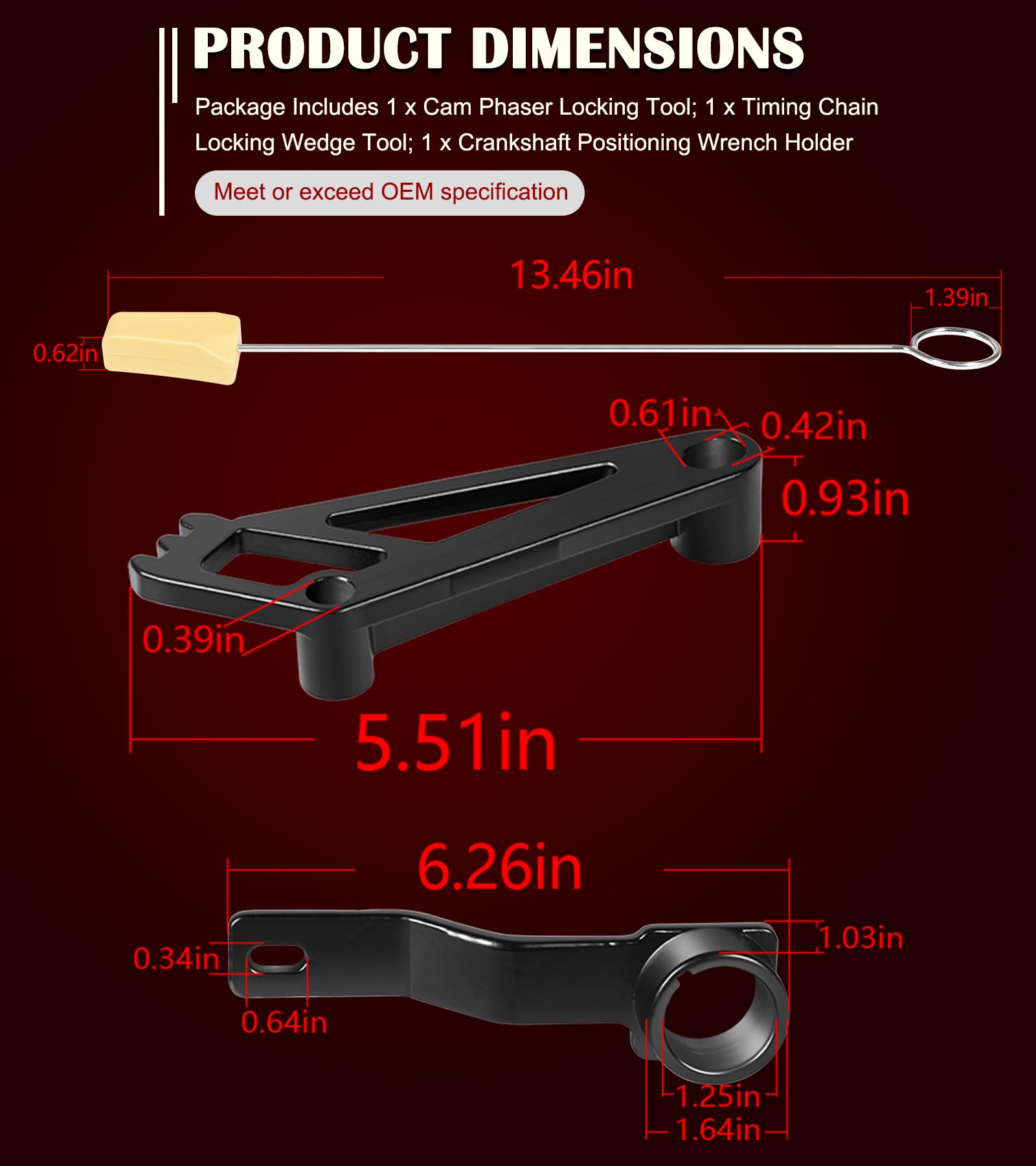Bonbo timing chain wedge tool maintains tension without removing the front cover