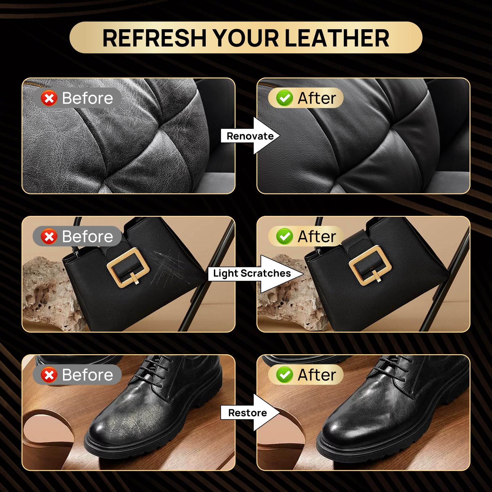 Boncart Leather Scratch Repair kit with sponges and tools for quick fixes.