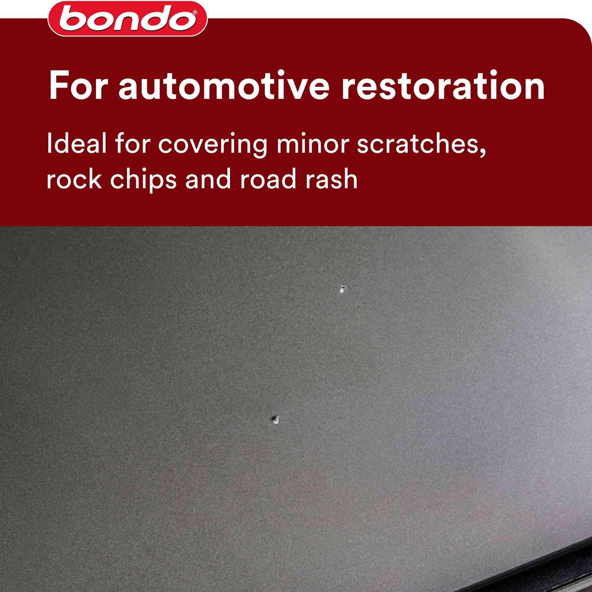 Bondo Glazing & Spot Putty tube squeeze demonstrates controlled application for precise fills.