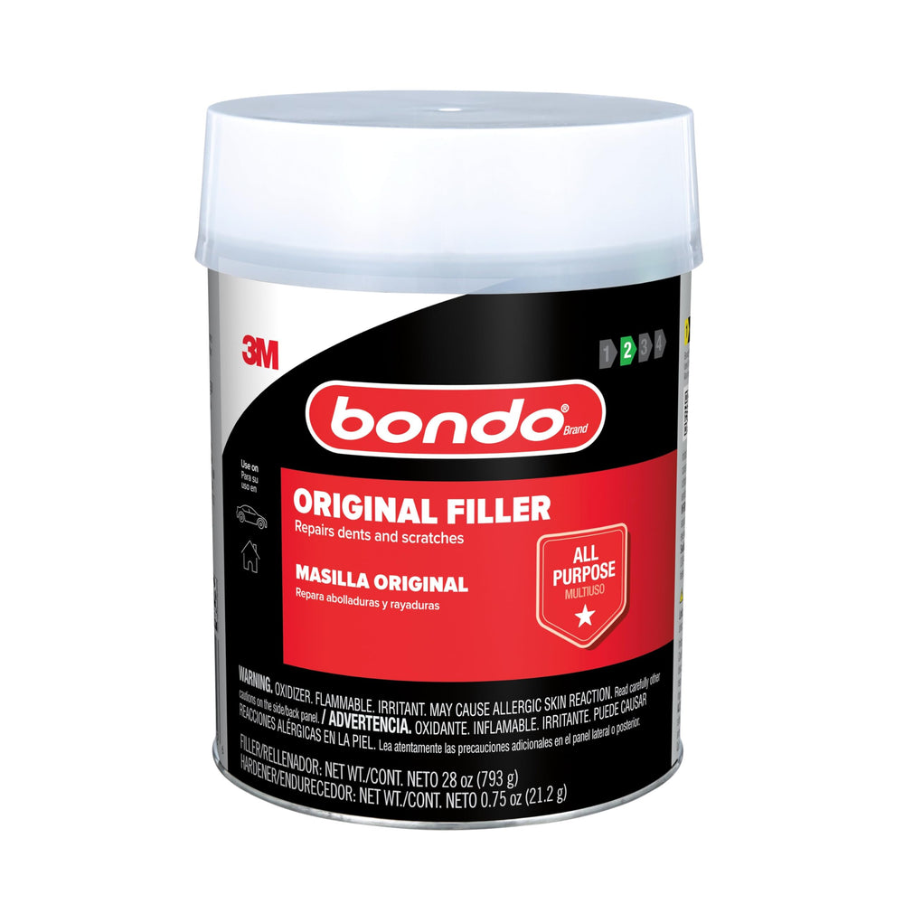 Bondo spread easy application close-up demonstrates smooth putty.