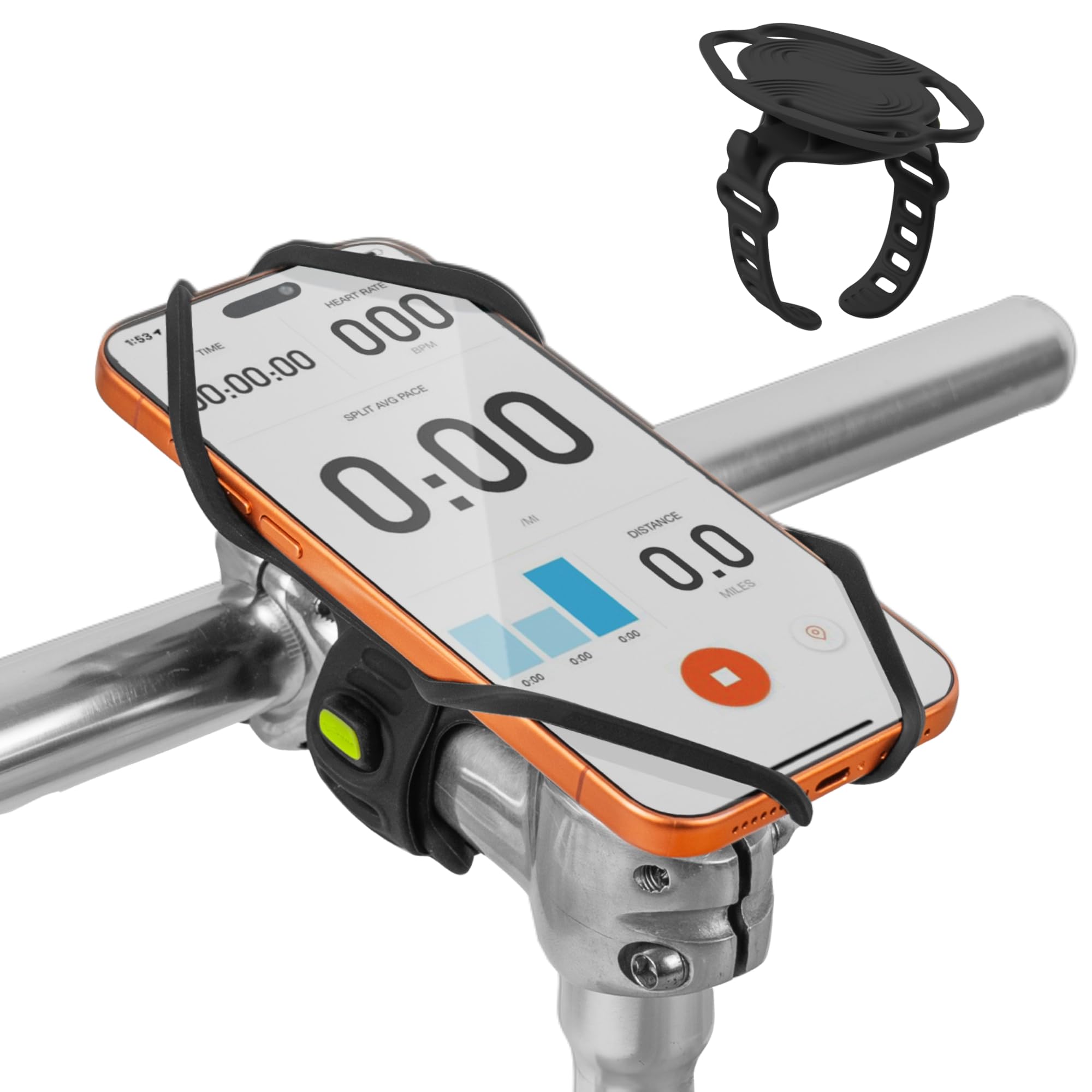 Bone Bike Tie 6 Pro stem attachment showing secure hands-free mounting