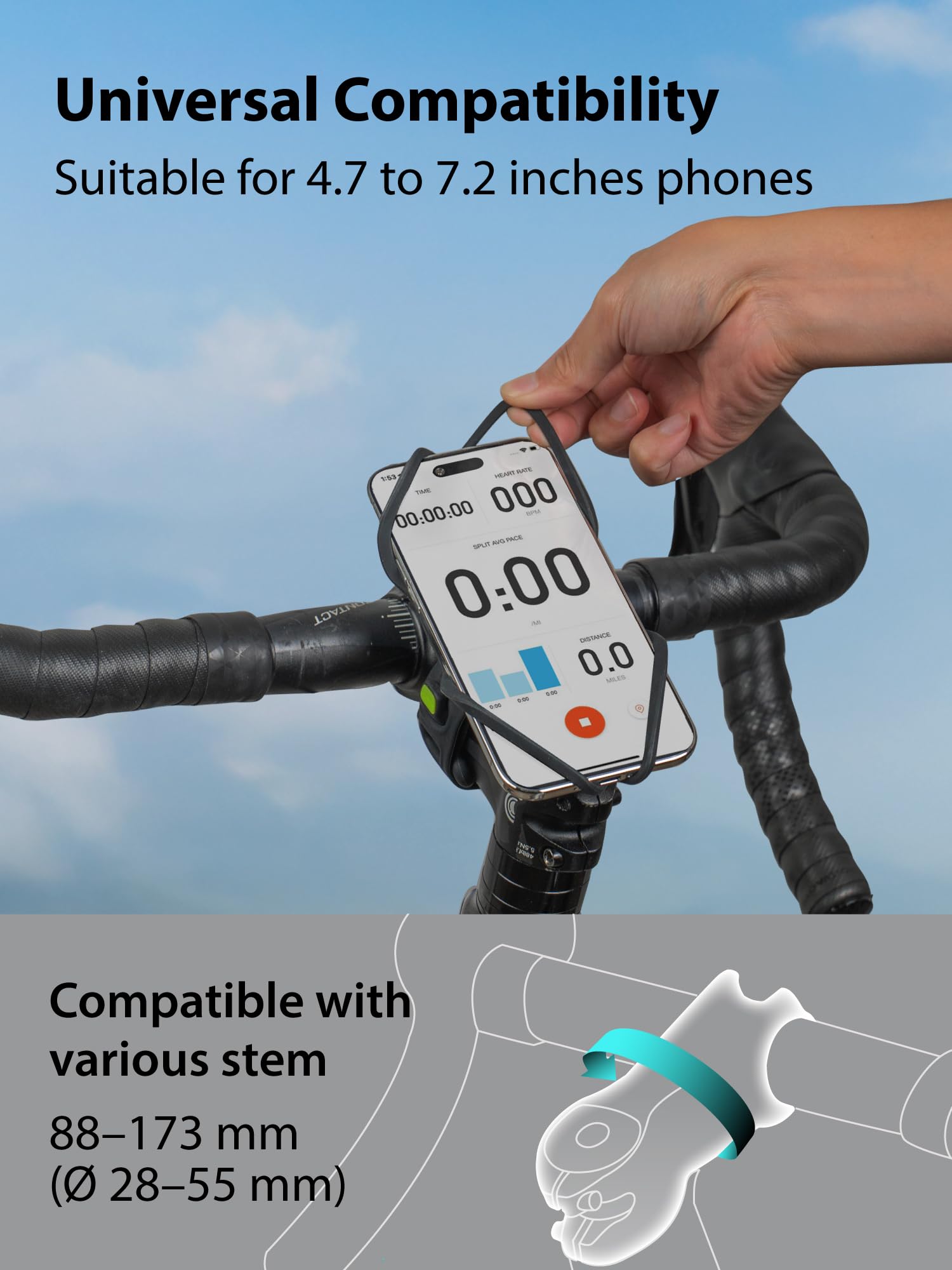 Bone Bike Tie 6 Pro wide compatibility fits 4.7–7.2 inch phones