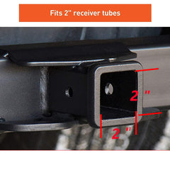 Bonrcea American flag hitch cover installed on a 2 inch receiver for tool-free mounting.
