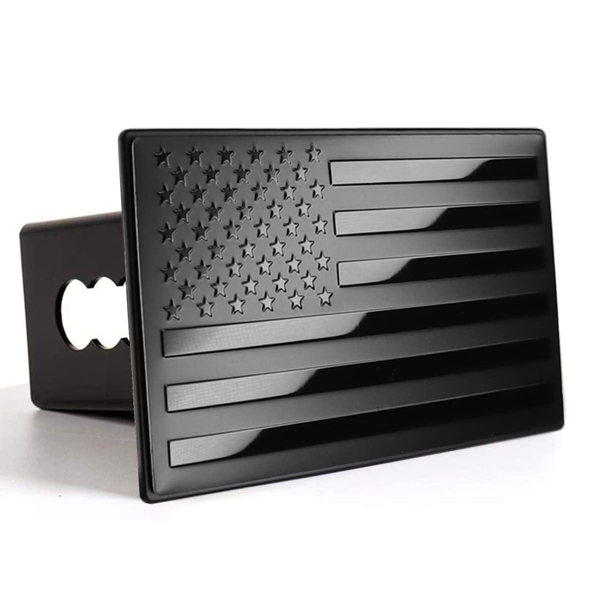 Bonrcea American flag hitch cover for 2in receivers protects the hitch from debris