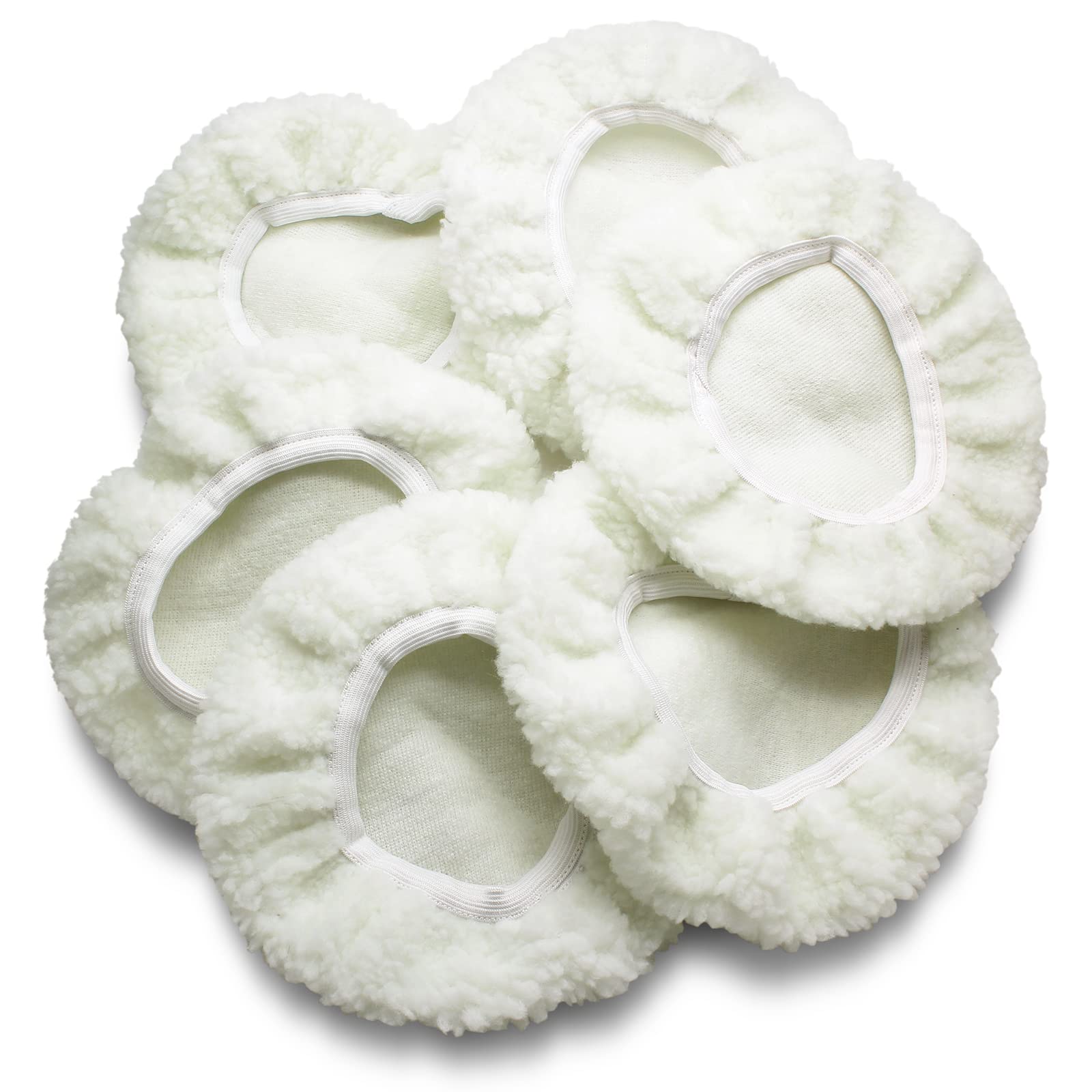 Bonsicoky 6-piece bonnet set, washable and reusable for repeated polishing sessions.