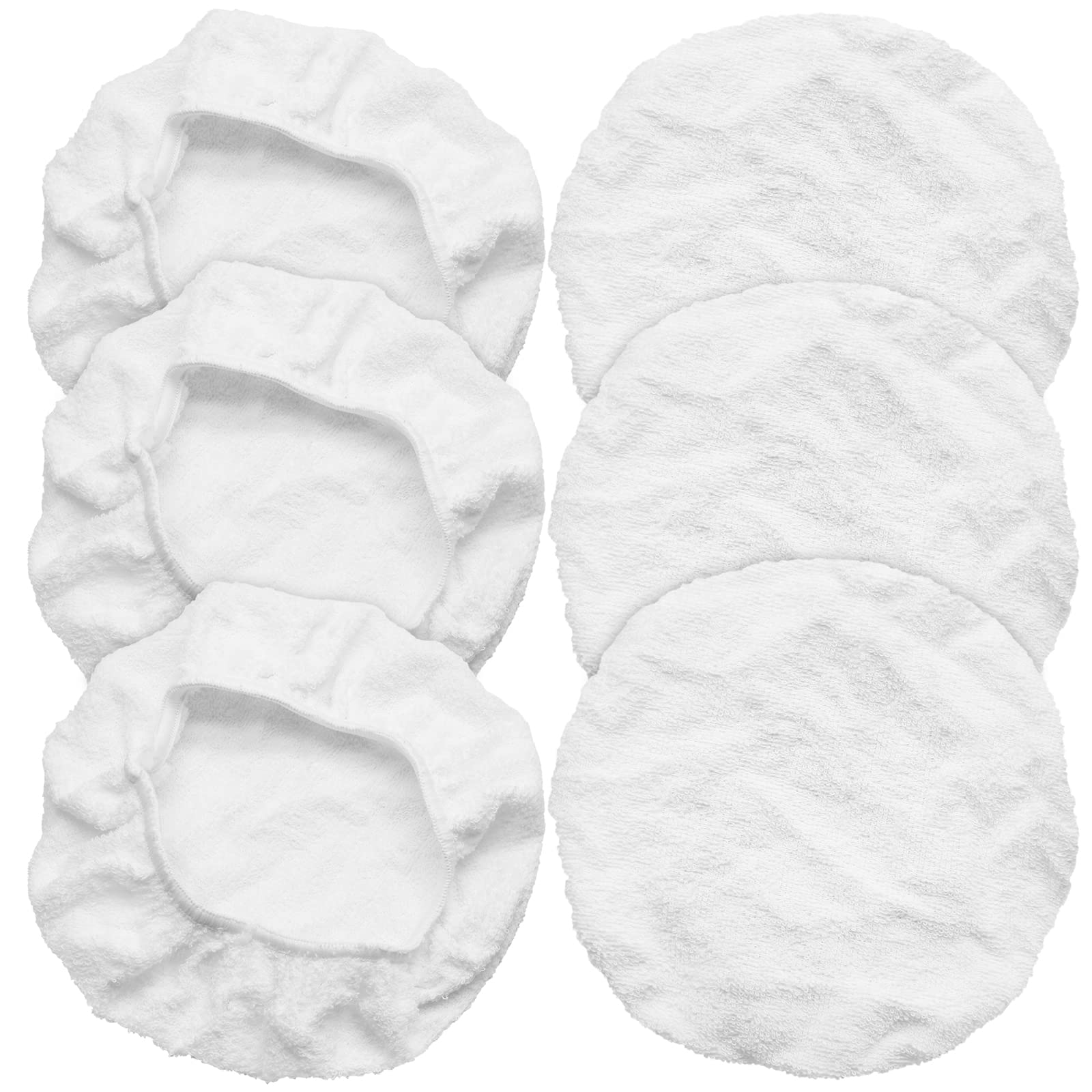 Bonsicoky 6pcs car polishing bonnet in white for durable, gentle surface contact.