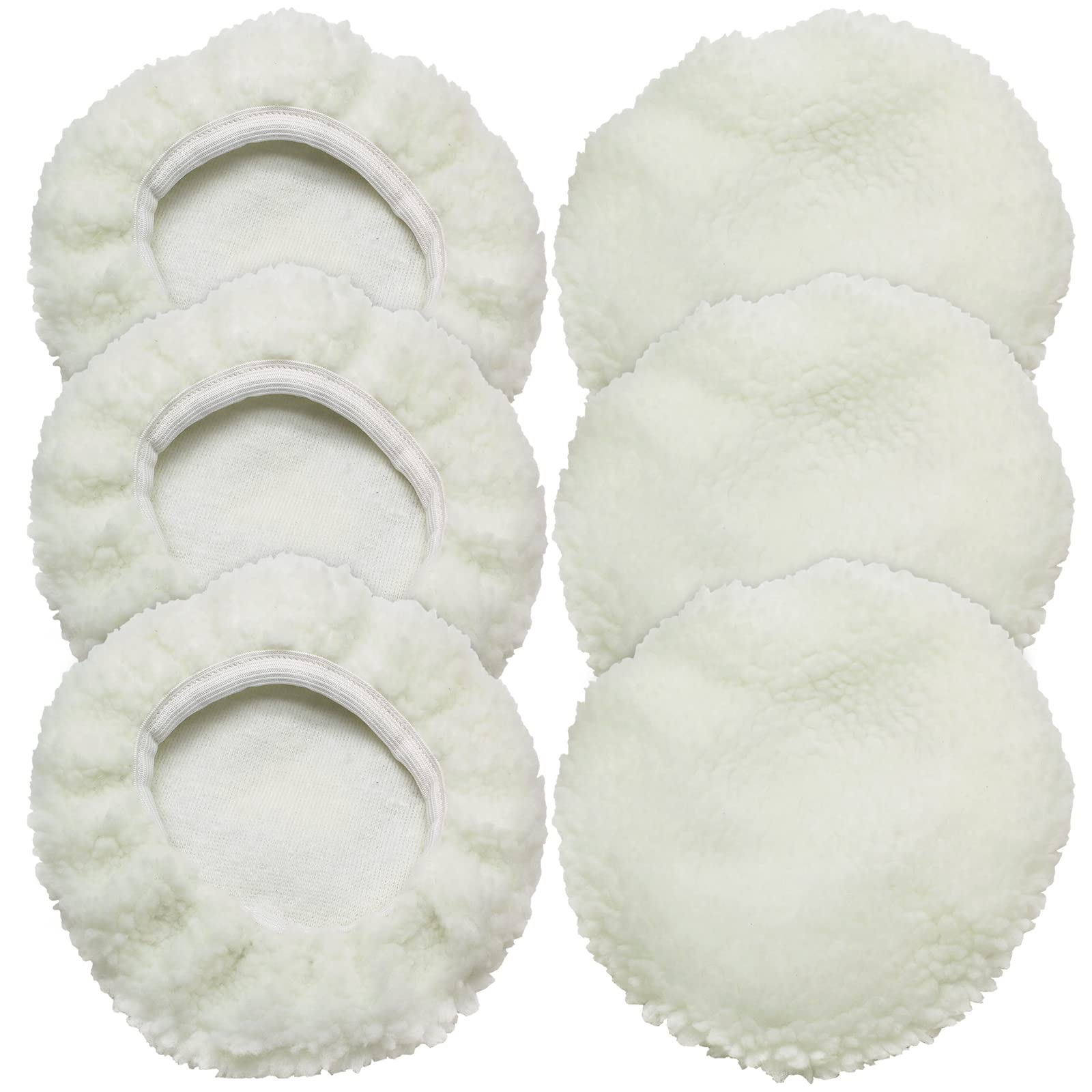 Bonsicoky lamb fleece polishing bonnet for 5-6 inch polishers, gentle on delicate paint surfaces.