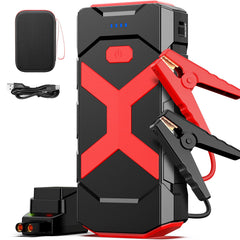 Bookoo A9 jump starter front view showing compact design ideal for glove box storage