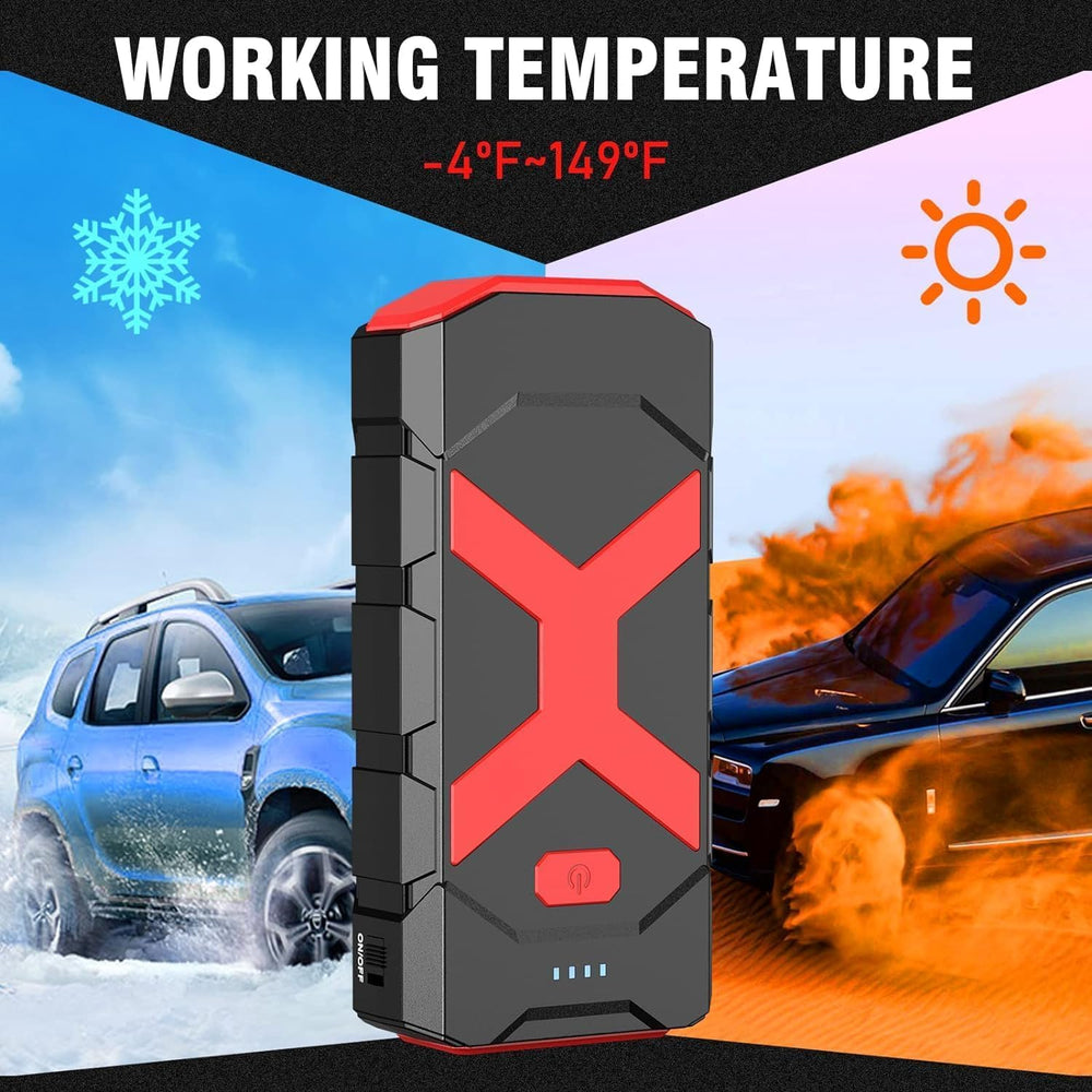 Bookoo A9 jump starter in use demonstrates practical vehicle jump-start capability