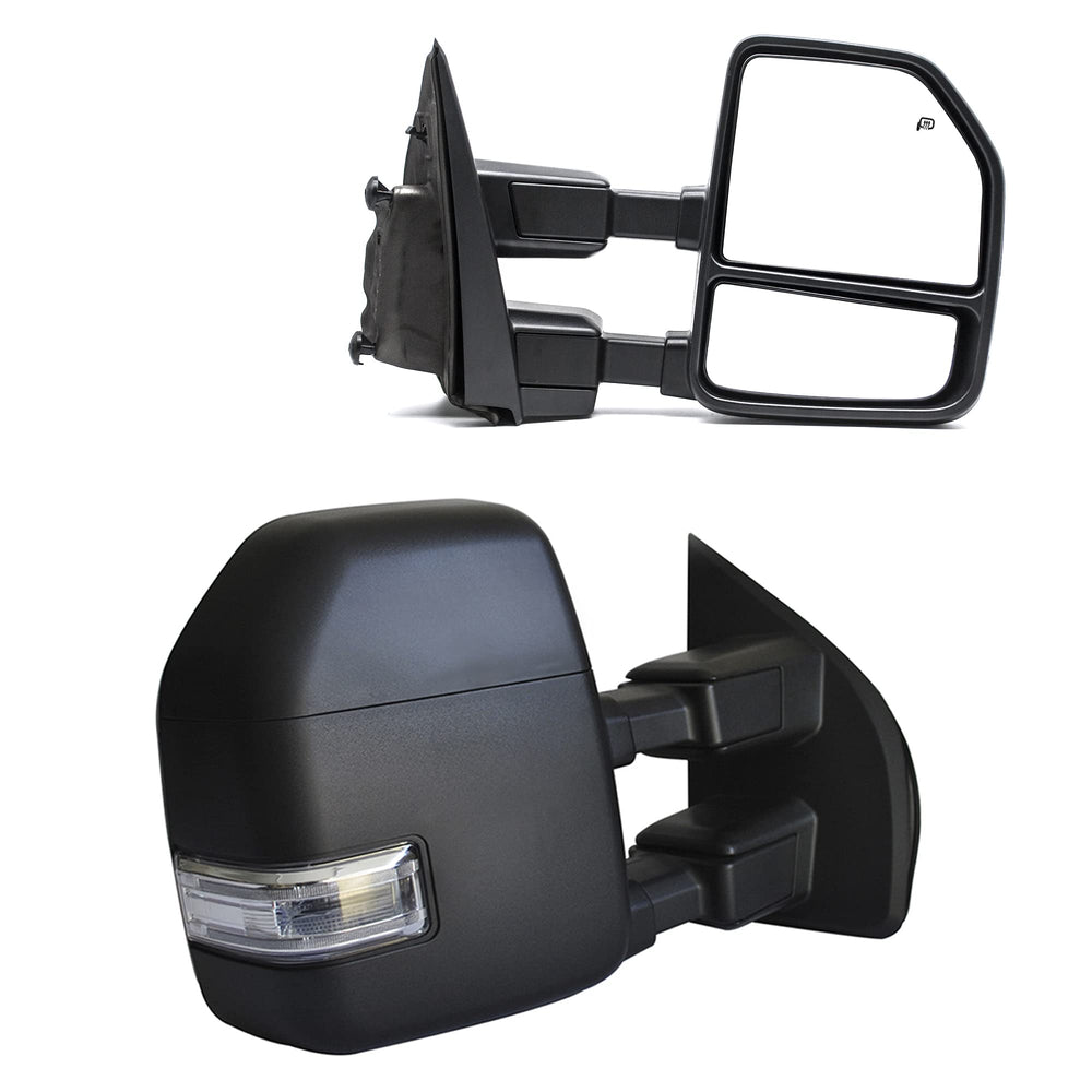 BOOLEE towing mirror left assembly with heated glass improves night visibility