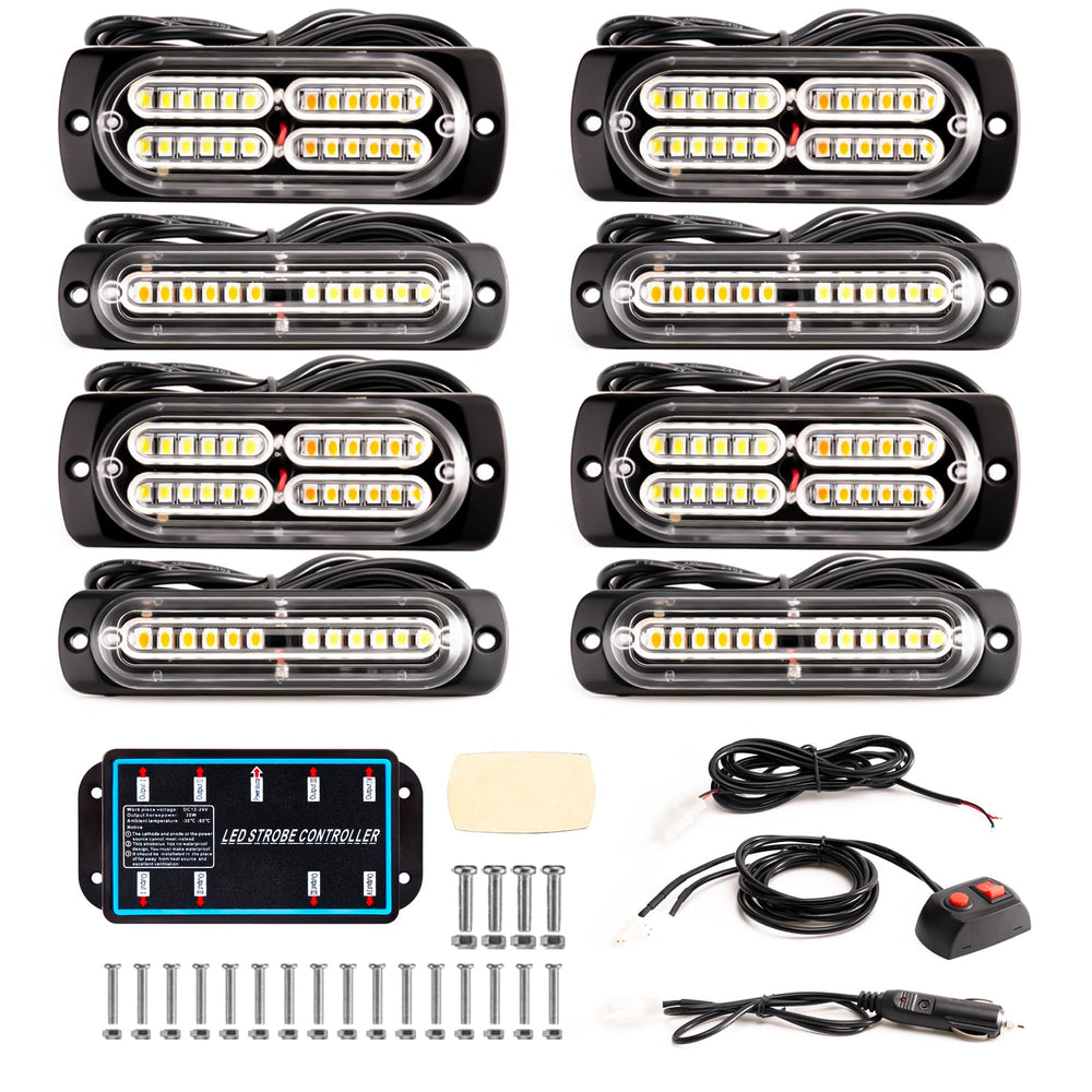 Strobe lights mounted on a vehicle by BooYu for enhanced warning signals