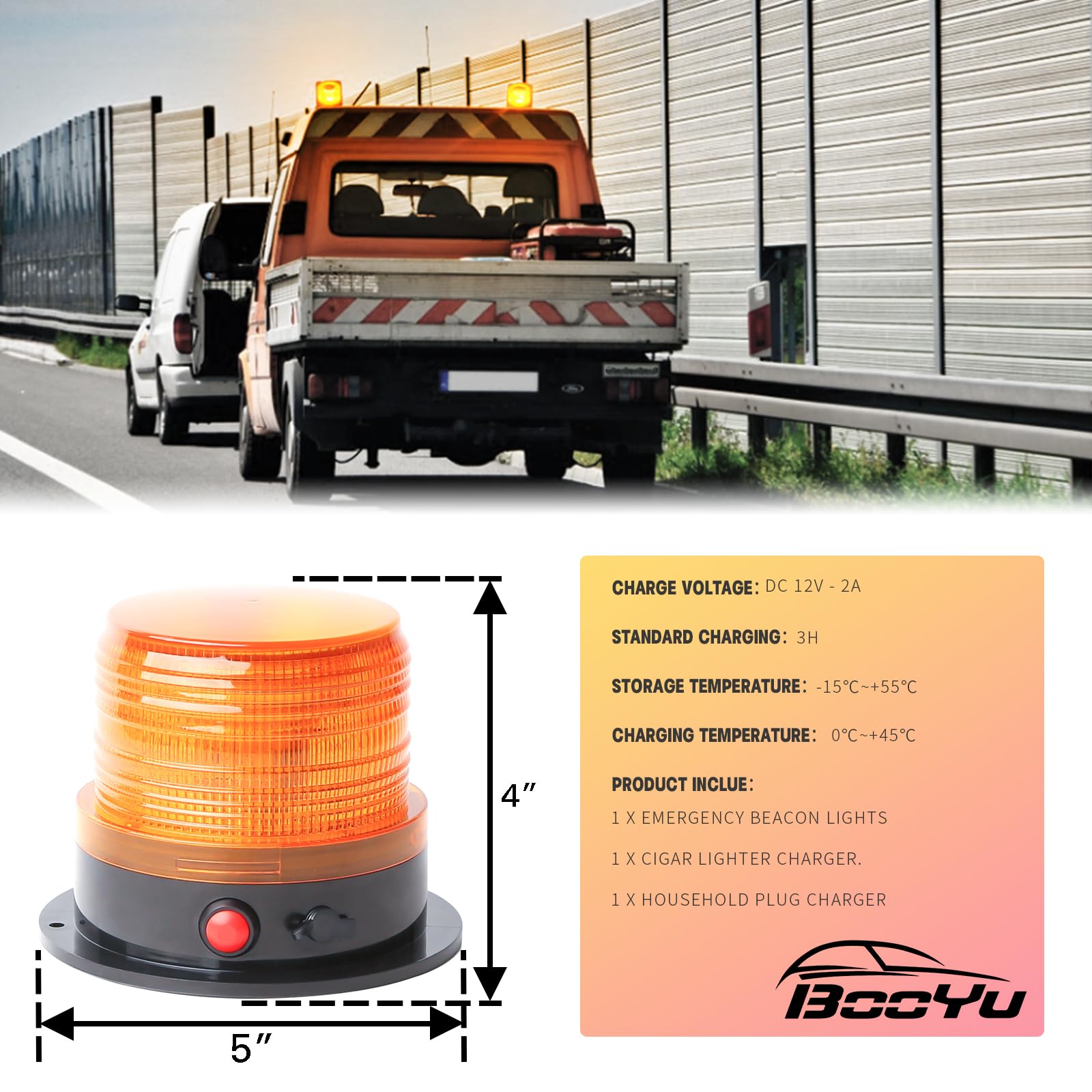 BooYu roadside safety beacon supports reliable signaling on the go