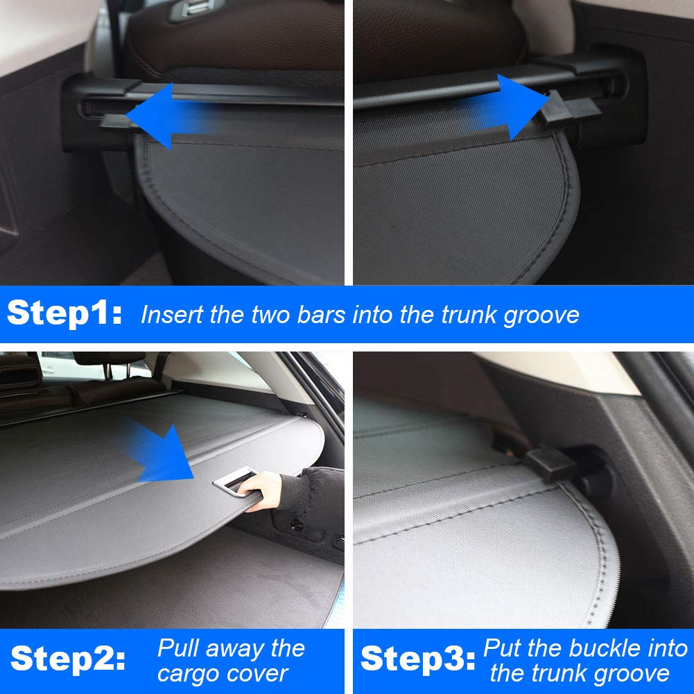 BOPARAUTO trunk cover shields cargo from sun and dust, keeping contents organized.