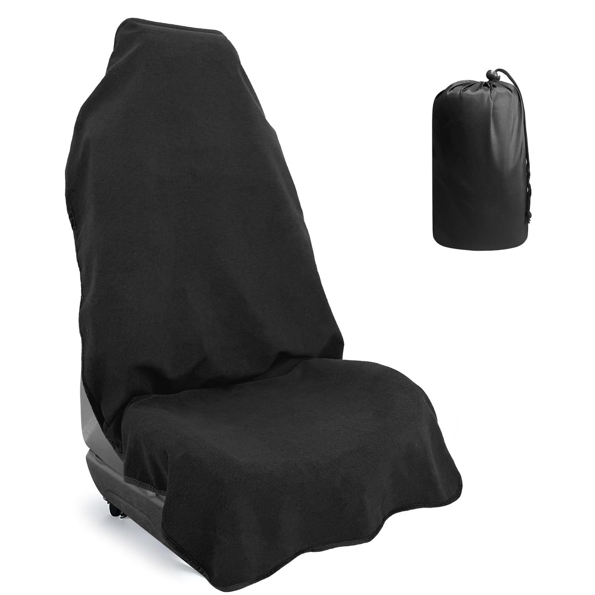 BOPUOVRE front seat cover showing waterproof layer protecting against sweat and spills while driving
