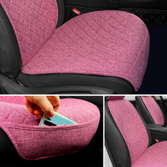 BOPUOVRE linen car seat cover breathable fabric keeps you comfortable on long drives.