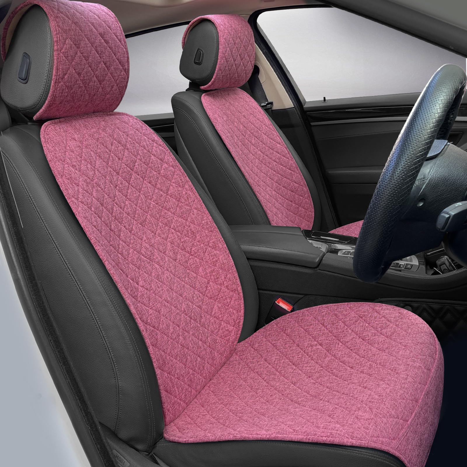 BOPUOVRE linen car seat cover non-slip design enhances seat protection and stability.