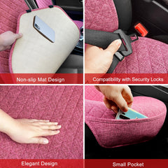 BOPUOVRE linen car seat cover fits most vehicles for universal compatibility.