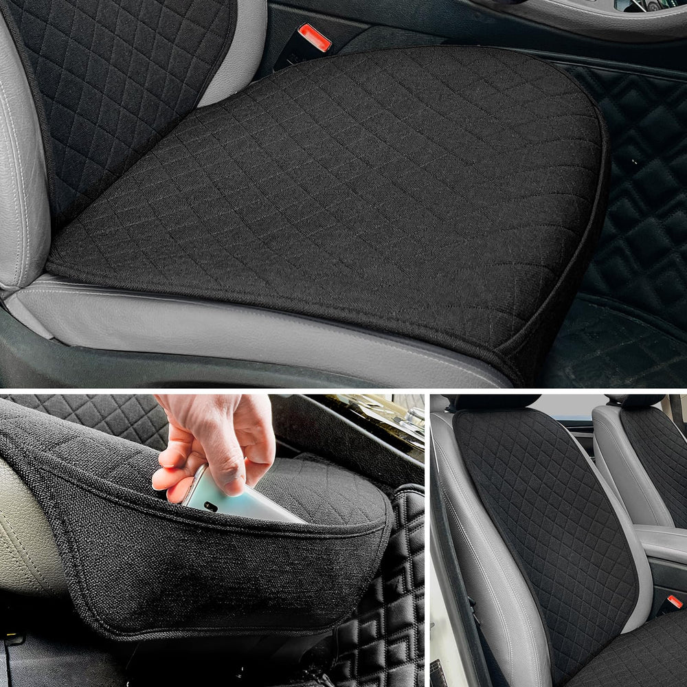 BOPUOVRE linen seat protector close-up shows ergonomic softness and wear protection.