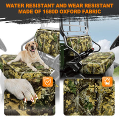BORDAN camo UTV seat cover backrest on Kawasaki Mule guards against mud