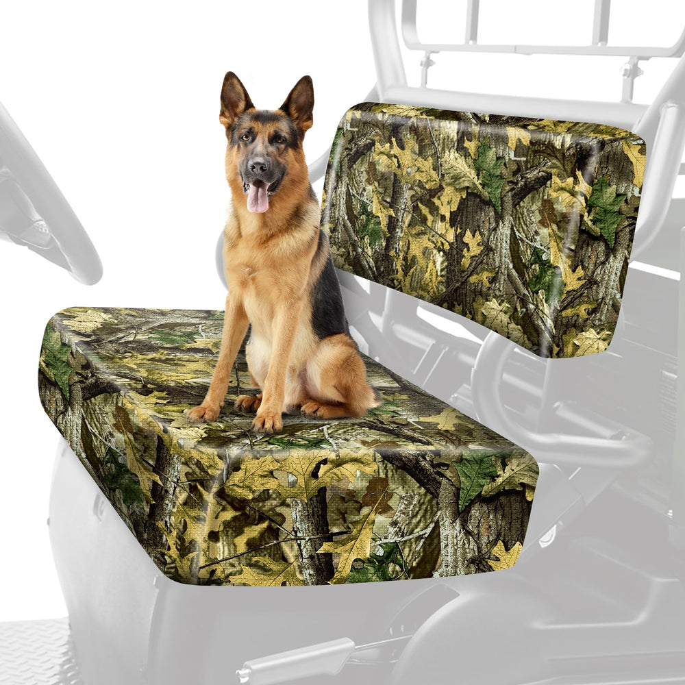 BORDAN UTV camo seat cover on Kawasaki Mule front seat for weatherproof protection