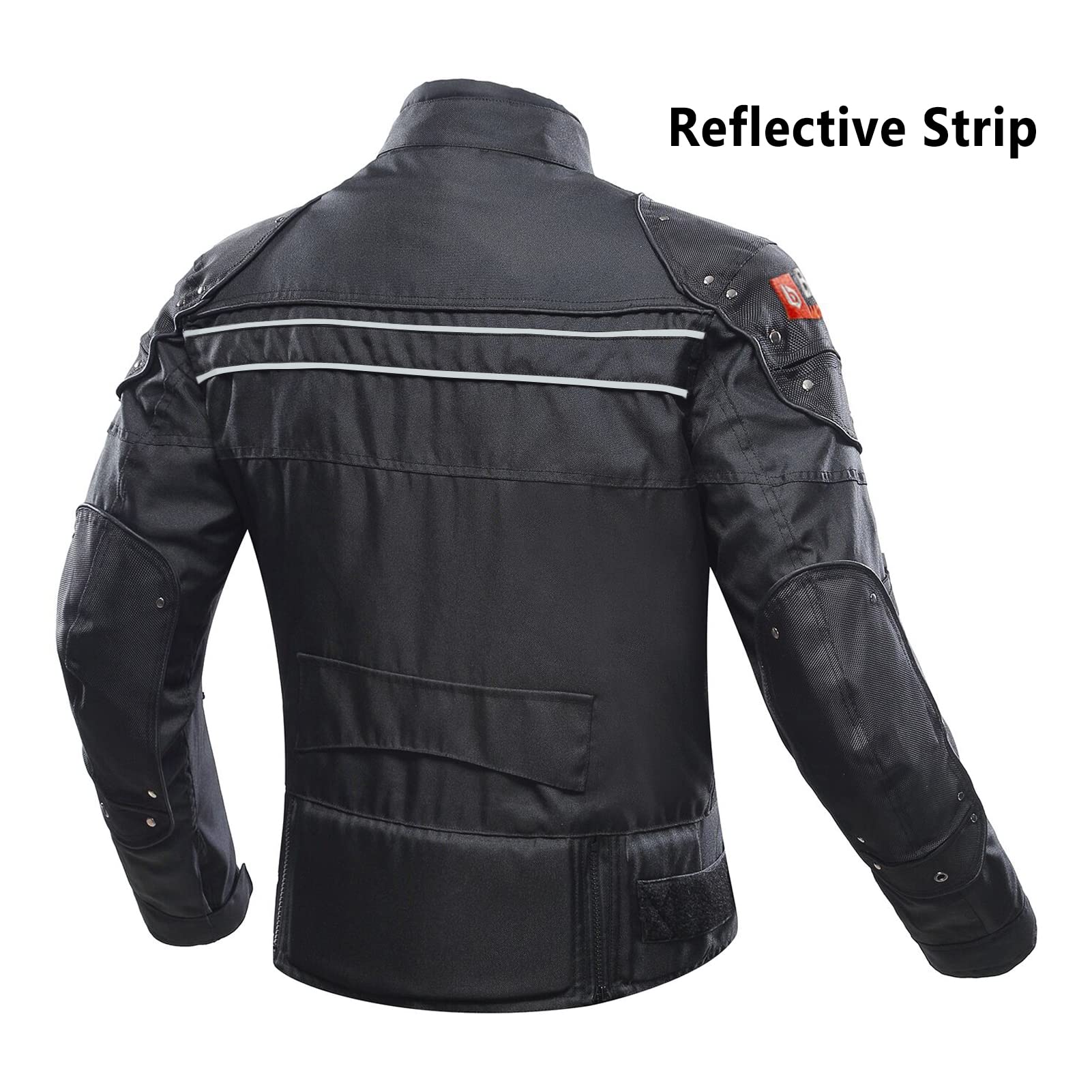 BORLENI external zippered pockets secure valuables while riding.