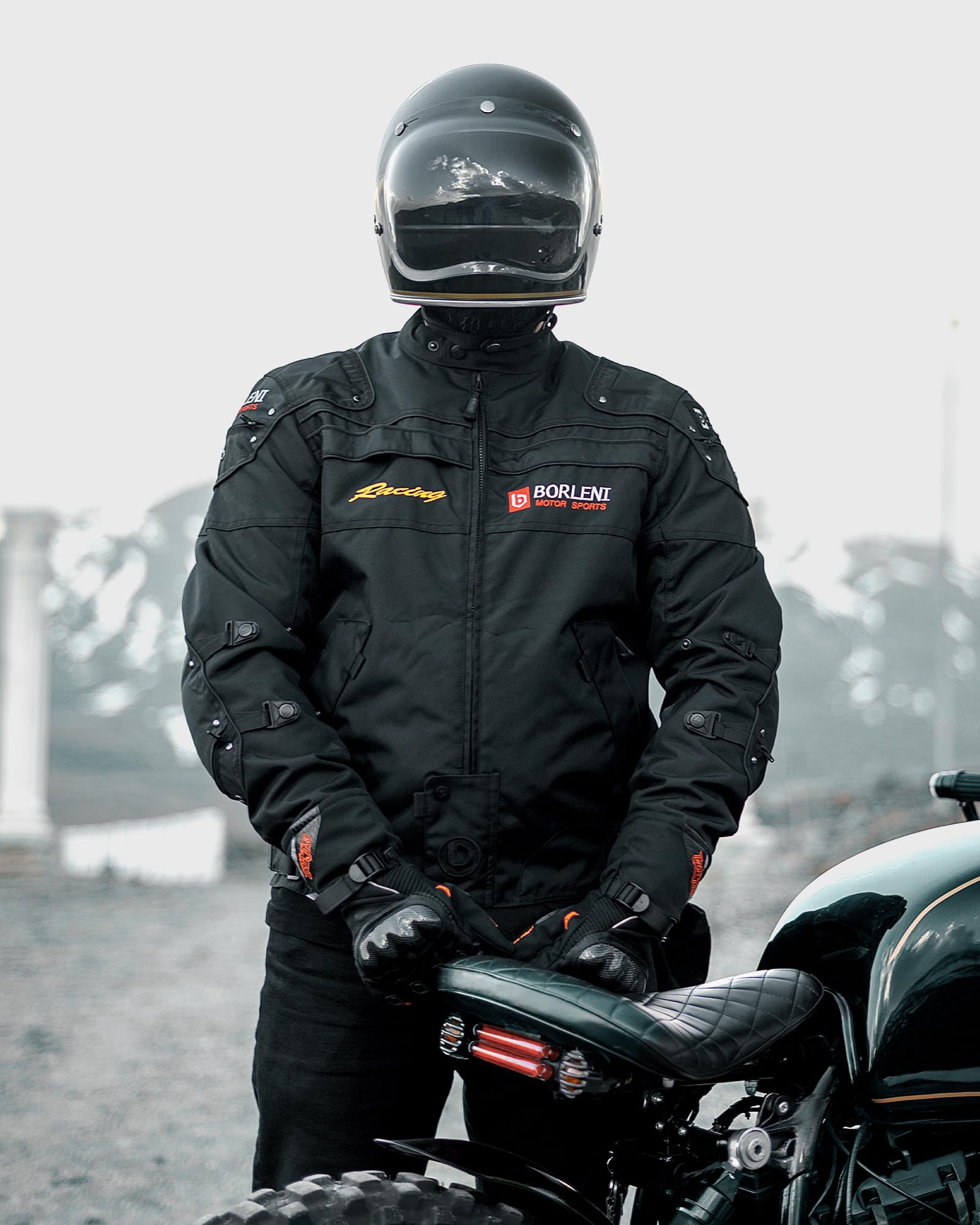 BORLENI jacket side view highlights adjustable cuffs for a perfect fit