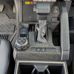BORUIEN Tacoma shift panel cover in black wood grain, adds upscale style and protection.