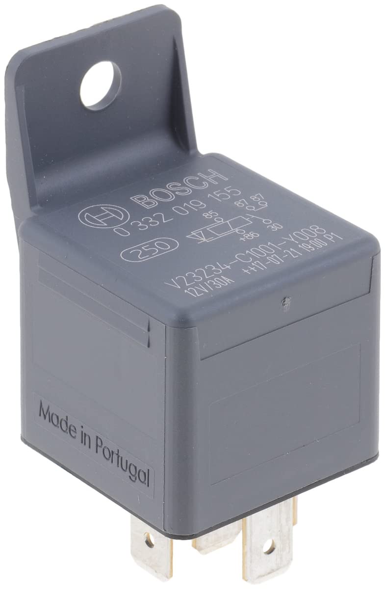 Bosch 0332019155 normal open mini relay front view shows compact design for tight spaces