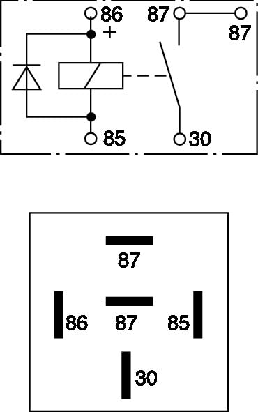 Bosch 0332019155 top view emphasizes 5-pin layout for reliable connections