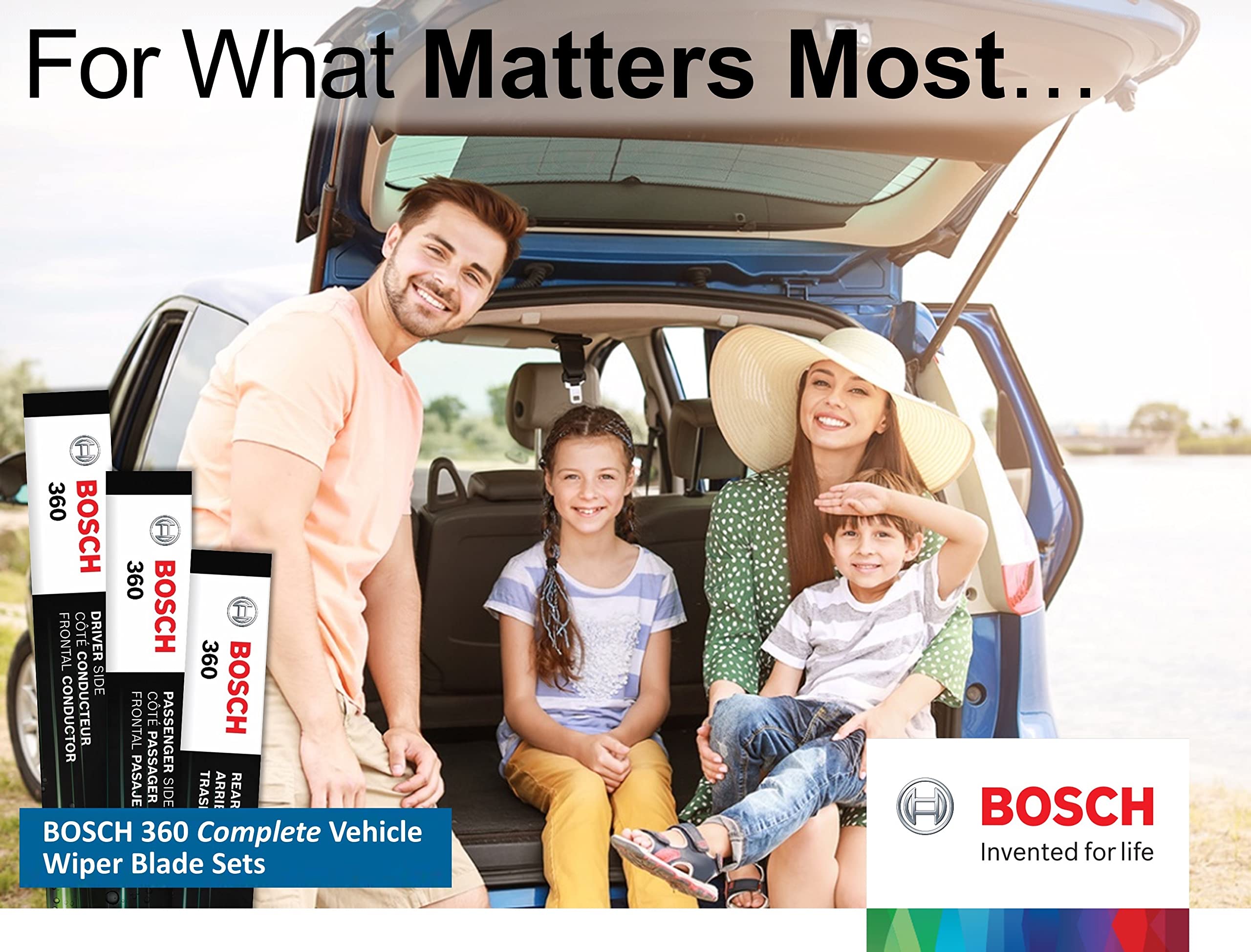 Bosch 360 kit package view shows all blades for easy replacement