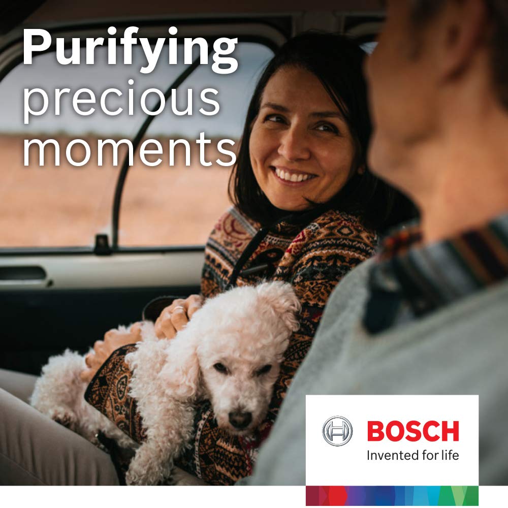 Bosch 6053C media close-up emphasizes melt-blown and cotton layer benefits.